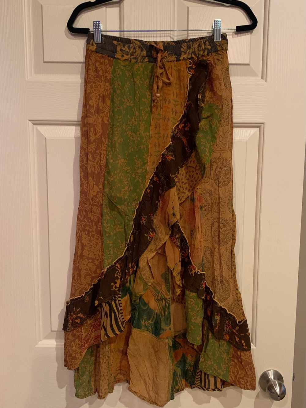 Boho High-Low Patchwork Skirt